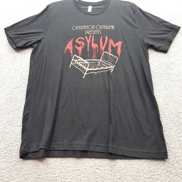 Operation Outbreak Asylum Graphic T-Shirt XL Unisex Black Short Sleeve - Picture 1 of 4